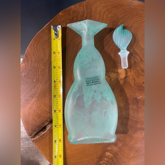 Creazioni Silvestri Arte Murano Crystal Made in Italy Green Hold Perfume Bottle - Picture 5 of 8